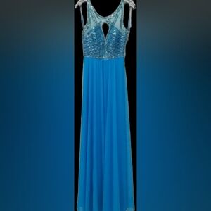 Madison James Jeweled chiffon dress gown 10